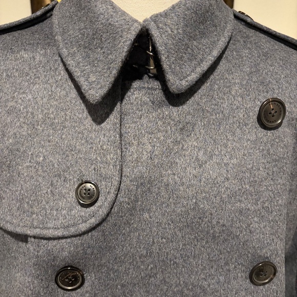 Burberry Mens Trench Coat - Mint Condition Wool and Cashmere Grey Size 40 - Picture 7 of 9